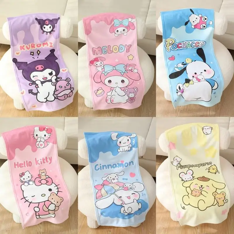 

Cute Hello Kitty Y2K Beach Towel Sanrio Kawaii Anime Kuromi My Melody Cinnamoroll Cartoon Pompompurin Babys Blanket Kids Gifts