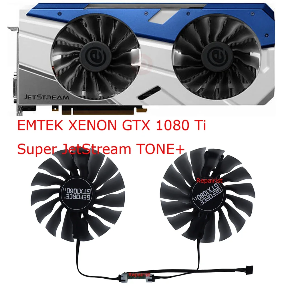 2 Pz/Set, Ventola Della Scheda Video,  Per Emtek Xenon Gtx 1080 Ti Super Jetstream Tone +, Per Emtek Xenon Gtx 1070 Super Jetstream Ff14