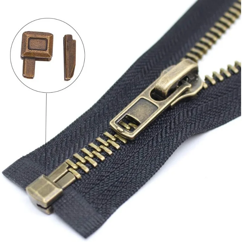 Metal Zipper Head Sliders Retainer Insertion Pin 60pcs 4 Size (12 Sets) 12 Pairs Zipper For Coats Jacket Repair Kit