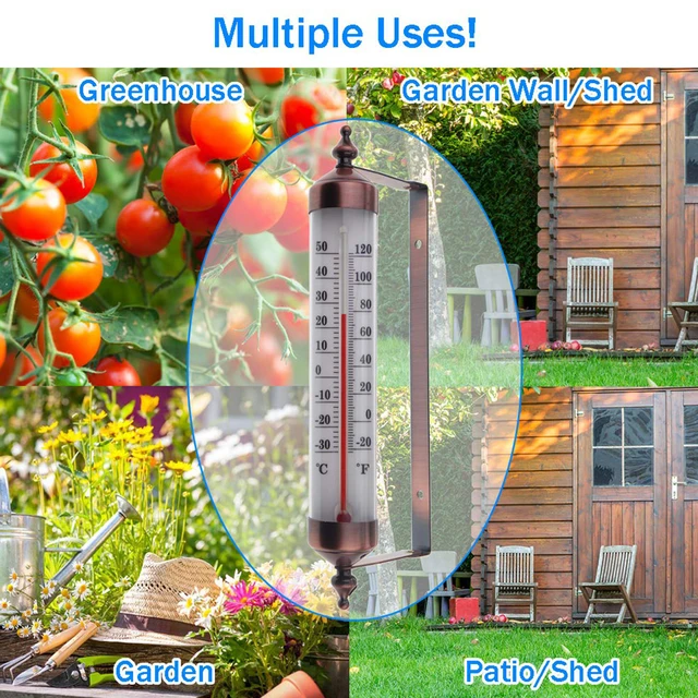 Outdoor Thermometer Hanging High Accuracy Thermometer For Garden Patio  Outside Wall Greenhouse Sun Terrace Measurement Tool - AliExpress