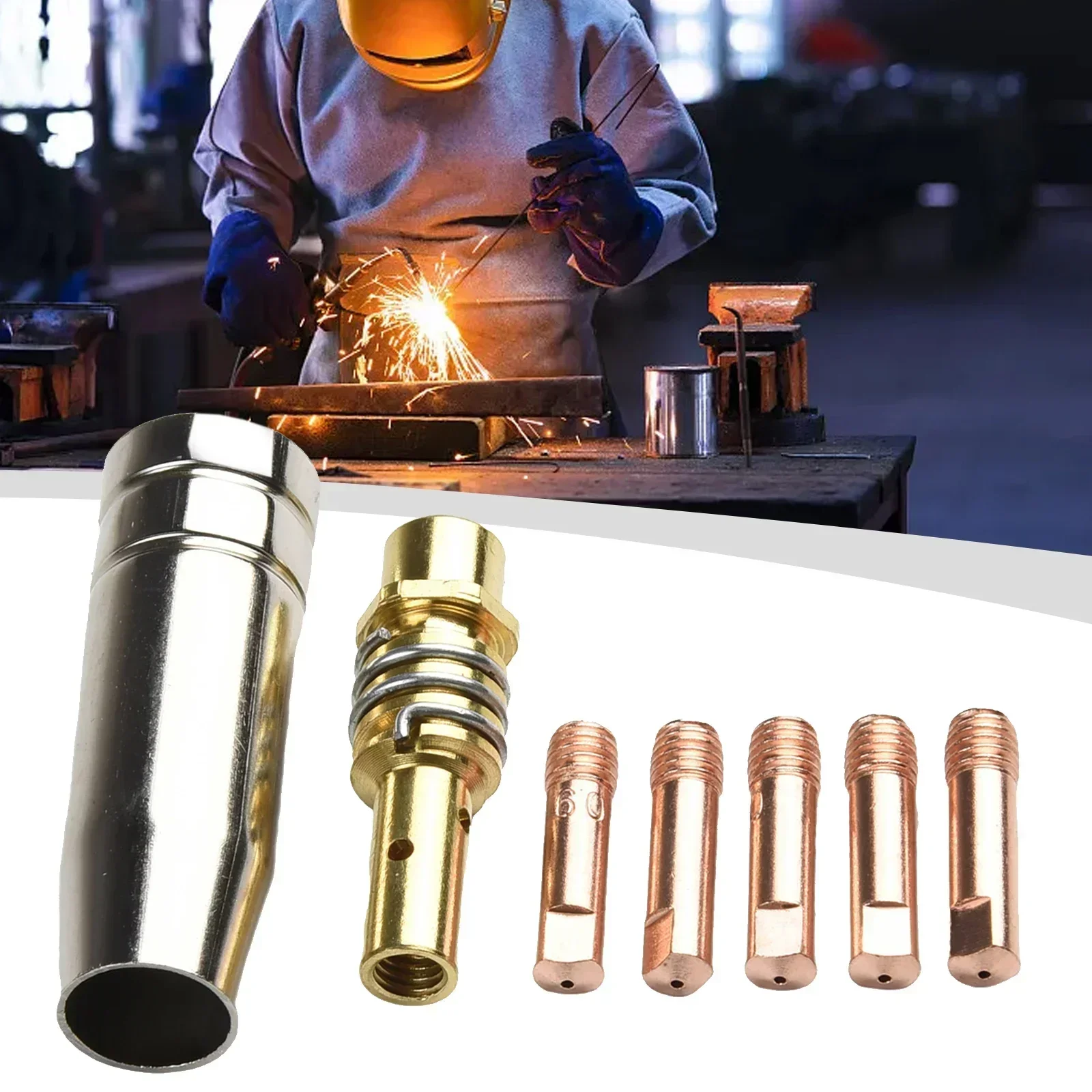 MB15 15AK MIG Welding Contact Tip 0.6mm/0.8mm/0.9mm/1.0mm/1.2mm Protective Nozzle for Rilon Riland Jasic Welding-Tool Accessory