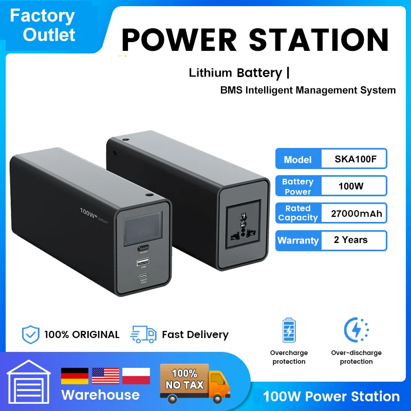 Портативна електростанція 1380 Вт·год 1500 Вт Пік 3000 Вт, живлення від літієвої батареї з AC, DC, USB QC, PD-розетками Сонячний генератор для домашнього використання