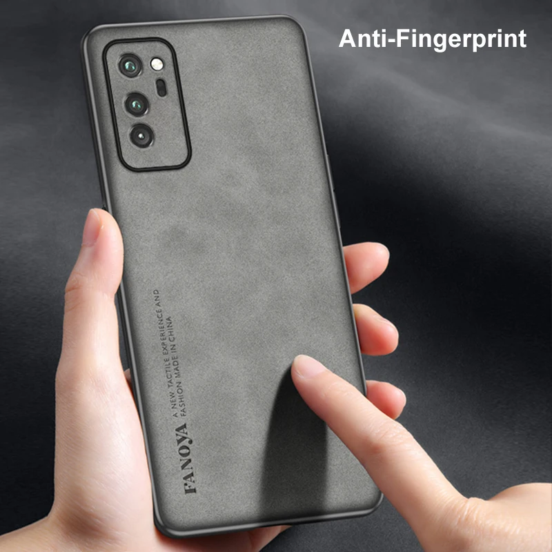 Luxury PU Leather Business Matte Silicone Phone Case Cover