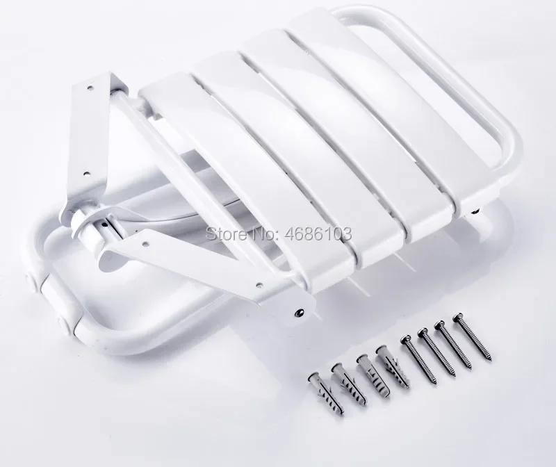 white color Safety Bathroom Folding shower seat bathroom shower seat Wall Mounted Shower Chair Wall Stand Chair Aluminum Alloy 6