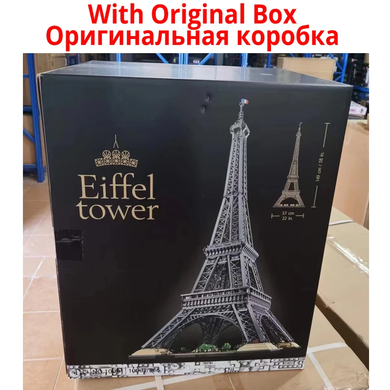 

With Original Box Eiffel Tower PARIS World Famous Architecture 10307 1.5M 10001PCS Building Blocks Bricks Toys Adults Kids Gifts