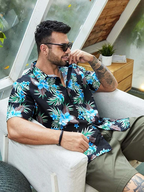 Hawaiian Plus Clothes | Hawaiian Shirt Men Clothes | Tall Size Hawaiian - Shirts - Aliexpress