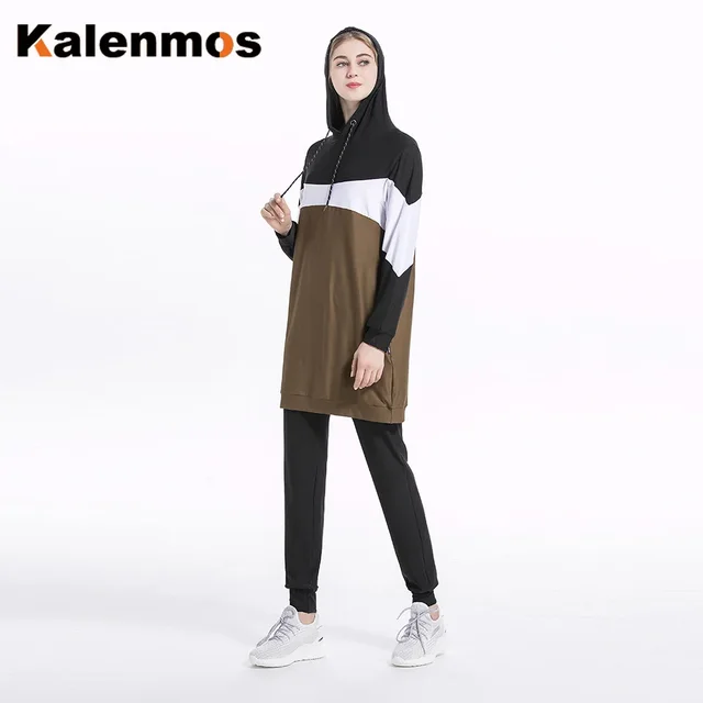 Sweat-shirt à Capuche et Pantalon pour Femme, Survêtement Arabe Musulman, Tenue de dehors, Printemps 2020, 2 Pièces 1