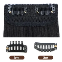 Extension capillaire synthétique courte et lisse, 10cm, doublure de cheveux Invisible, couverture latérale supérieure, postiche pour femmes 6