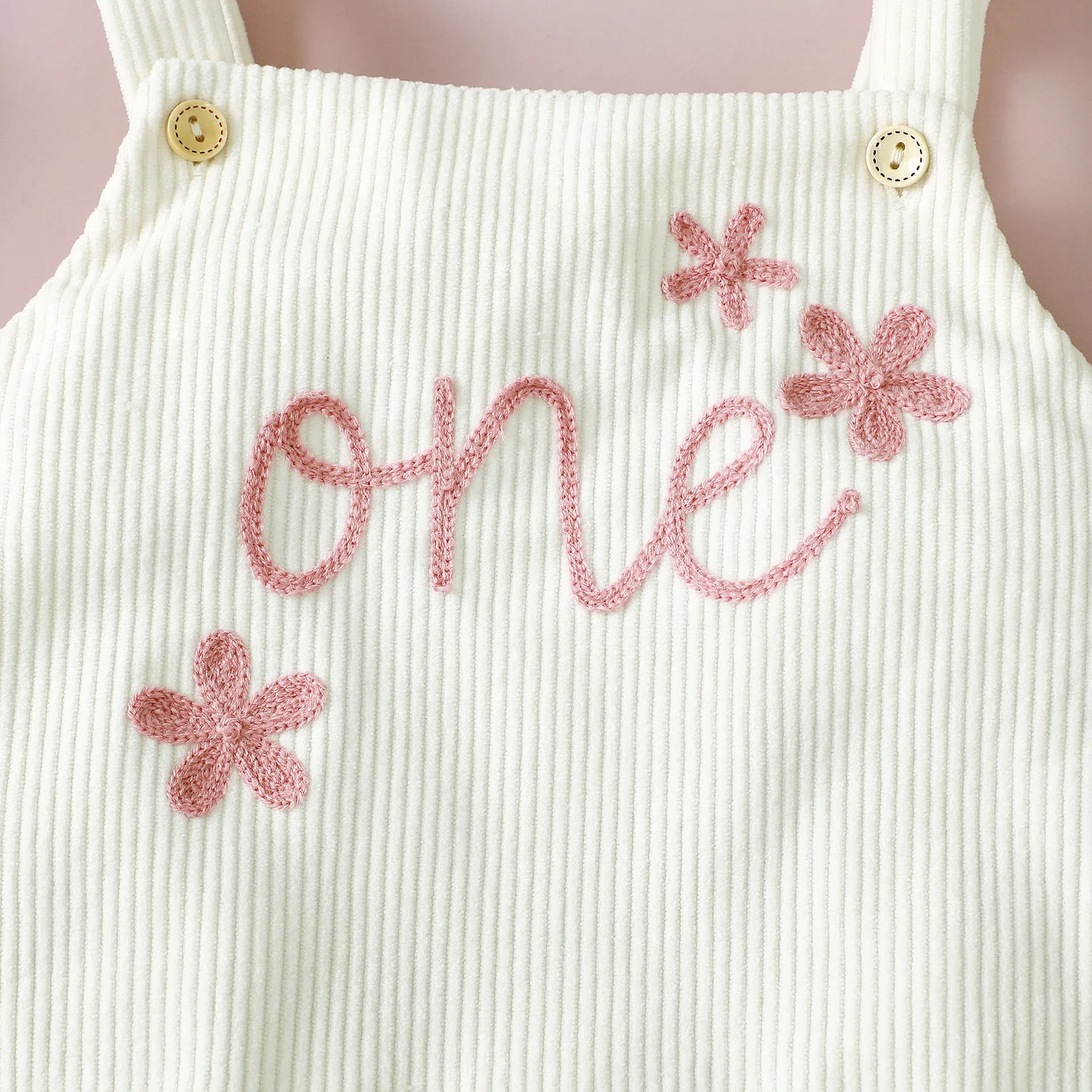 Cute Embroidered Corduroy Baby Girl Romper Dress Infant Toddler Girls' Clothing Comfortable Breathable Cotton Outfit 4