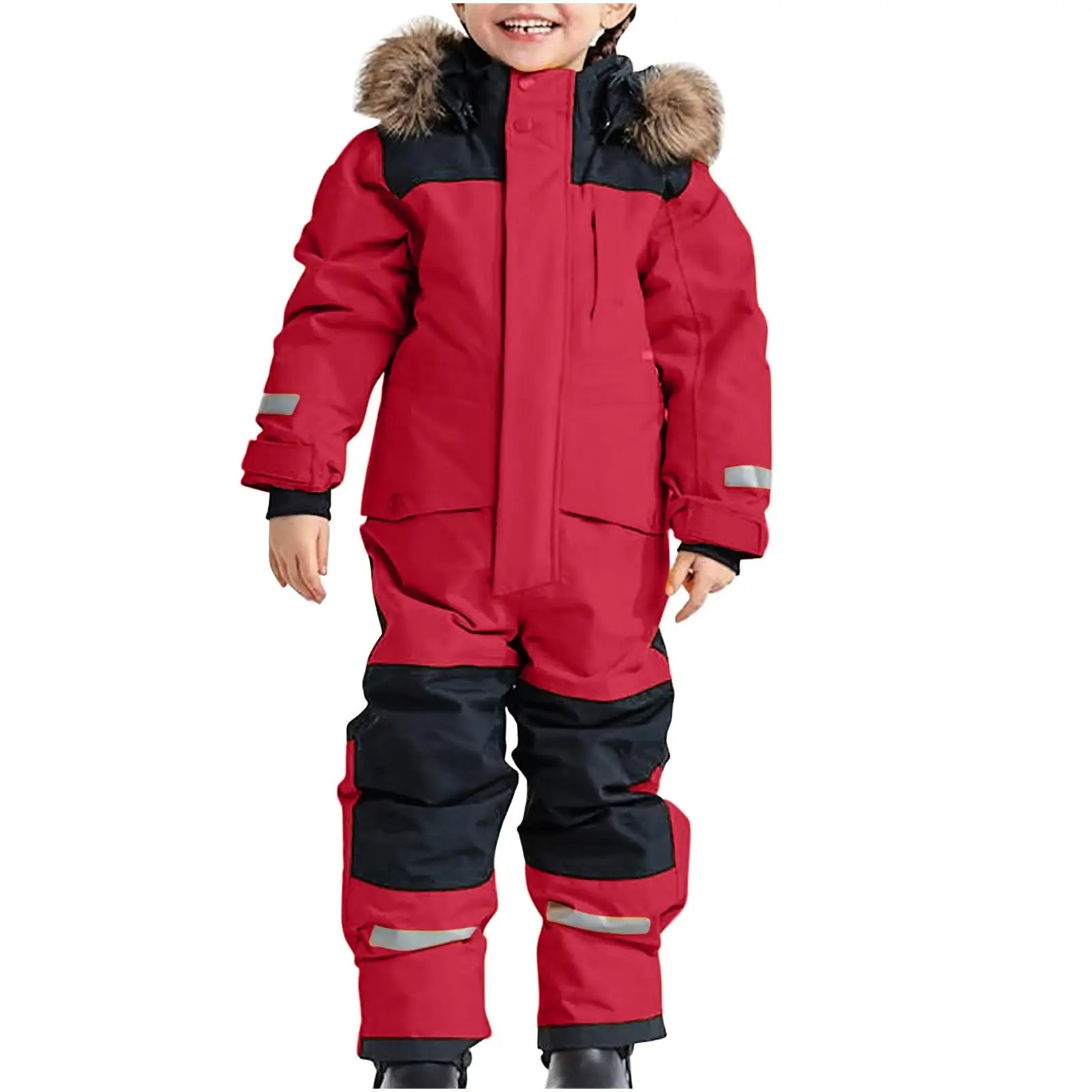 2025 Children's Fashion Outdoor Waterproof Thickened Warm Boys' Girls' One-Piece Ski Suit Comfortable Breathable Snow Suit
