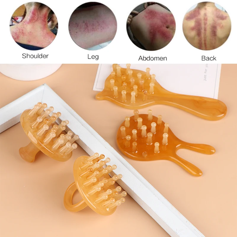 

Natural Horn Massage Comb Scalp Massage Meridian Scraping Head Acupuncture Massager Gua Sha Therapy Sandalwood Brush Anti-Static