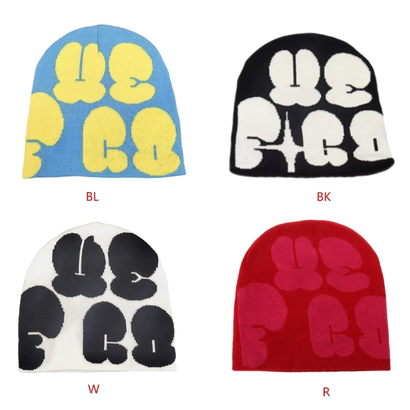 

Casual Embroidery Letter Pattern Hat Knit Windproof Hat for Adult Autumn Winter Dropship
