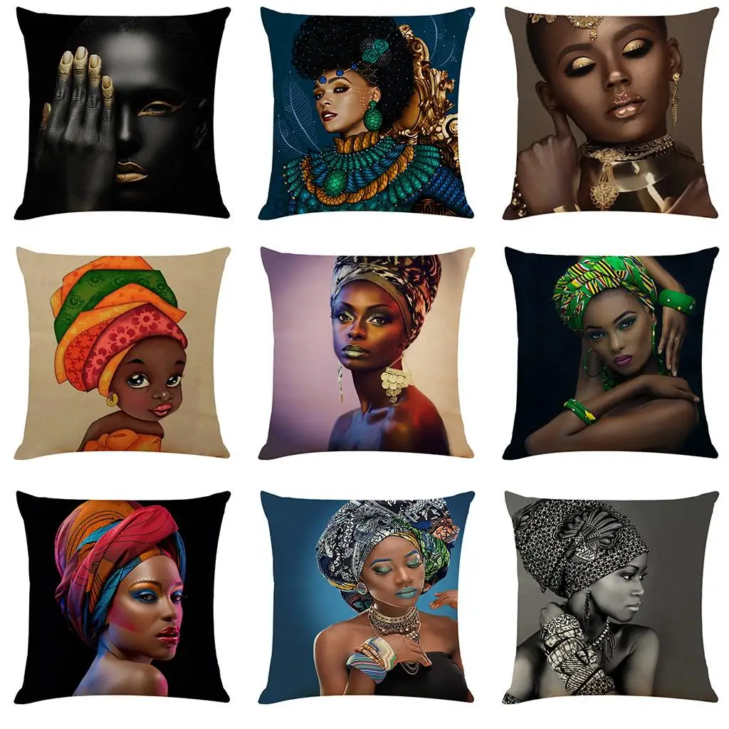 

Home Decor Cushion Cover African Women Pillowcase Throw Pillow Covers