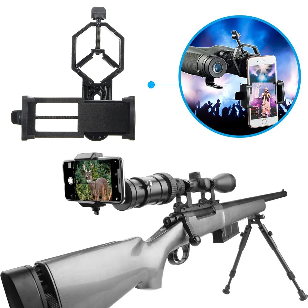Scope Mount Adapter Portable Mobile Phone Telescope Mount Adapter Mount Clip Monocular Spotting Scope Binocular Holder Support Eyepiece Decorative