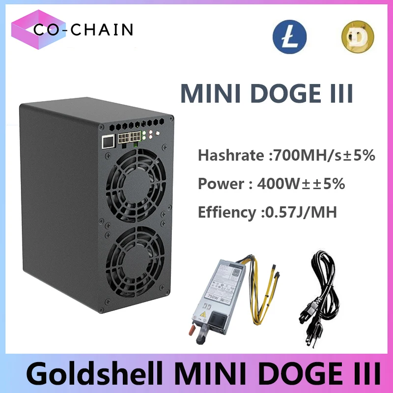 New Goldshell Mini Doge III LTC&Doge Coin Miner 700MH/S 400W