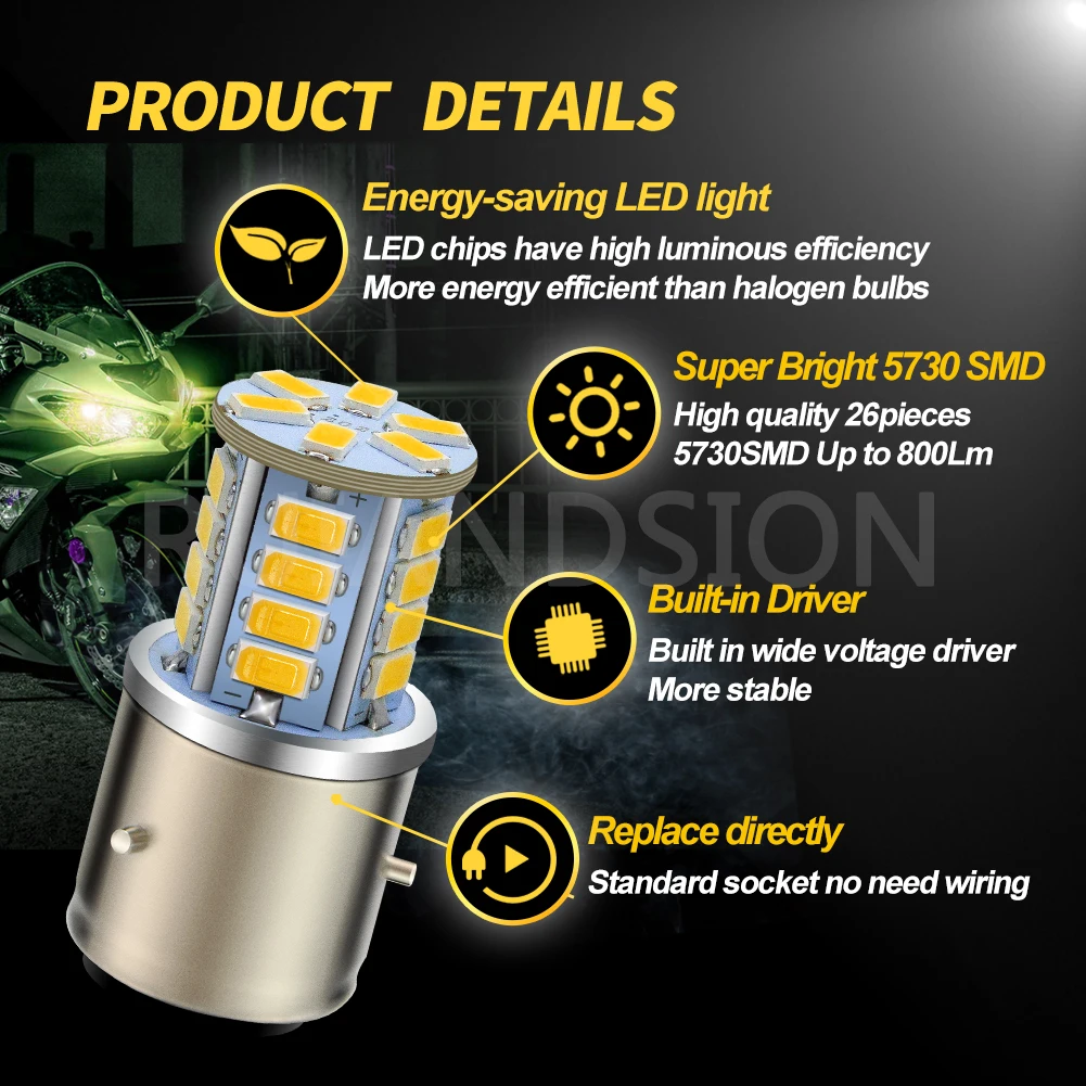 RUIANDSION BA21D 5730 LED  Ʈ,  ο ,  ڵ Ʈ  ,  ο, 26SMD, 6V, 12V, 30V