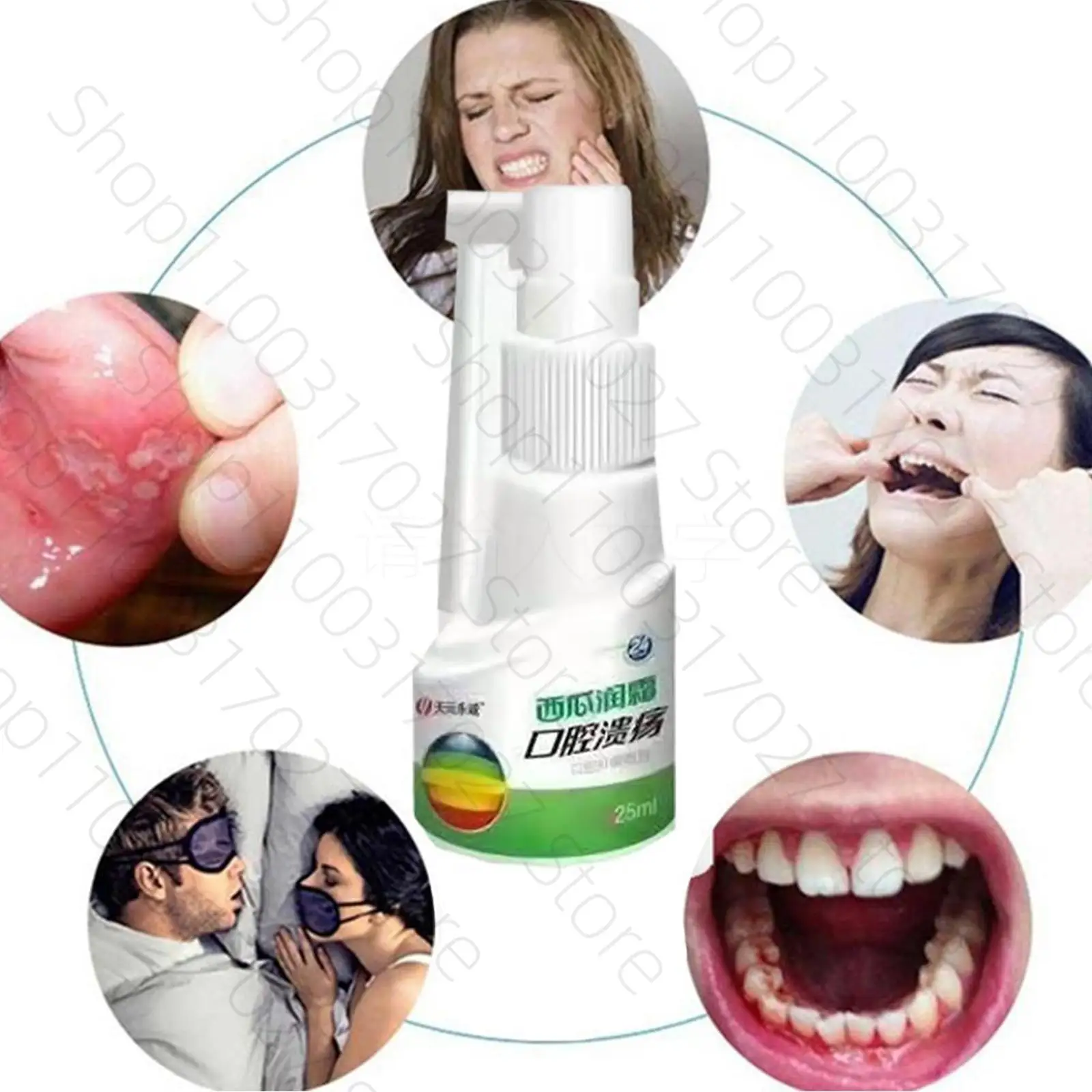Herbal Oral Spray Watermelon Cream Antibacterial Spray Ulcer Pain Relief Spray Antibacterial Treatment Health Care Fresh Breath