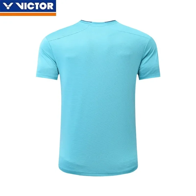 Victor badminton competition uniform breathable quick-drying short-sleeved T-shirt men's and women's competition printing