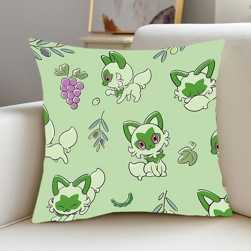 

Pillow Cover P-Pokémon S-Sprigatito room bedroomo office coffee shop car Dakimakura Throw room Pillowcase Home Decor style