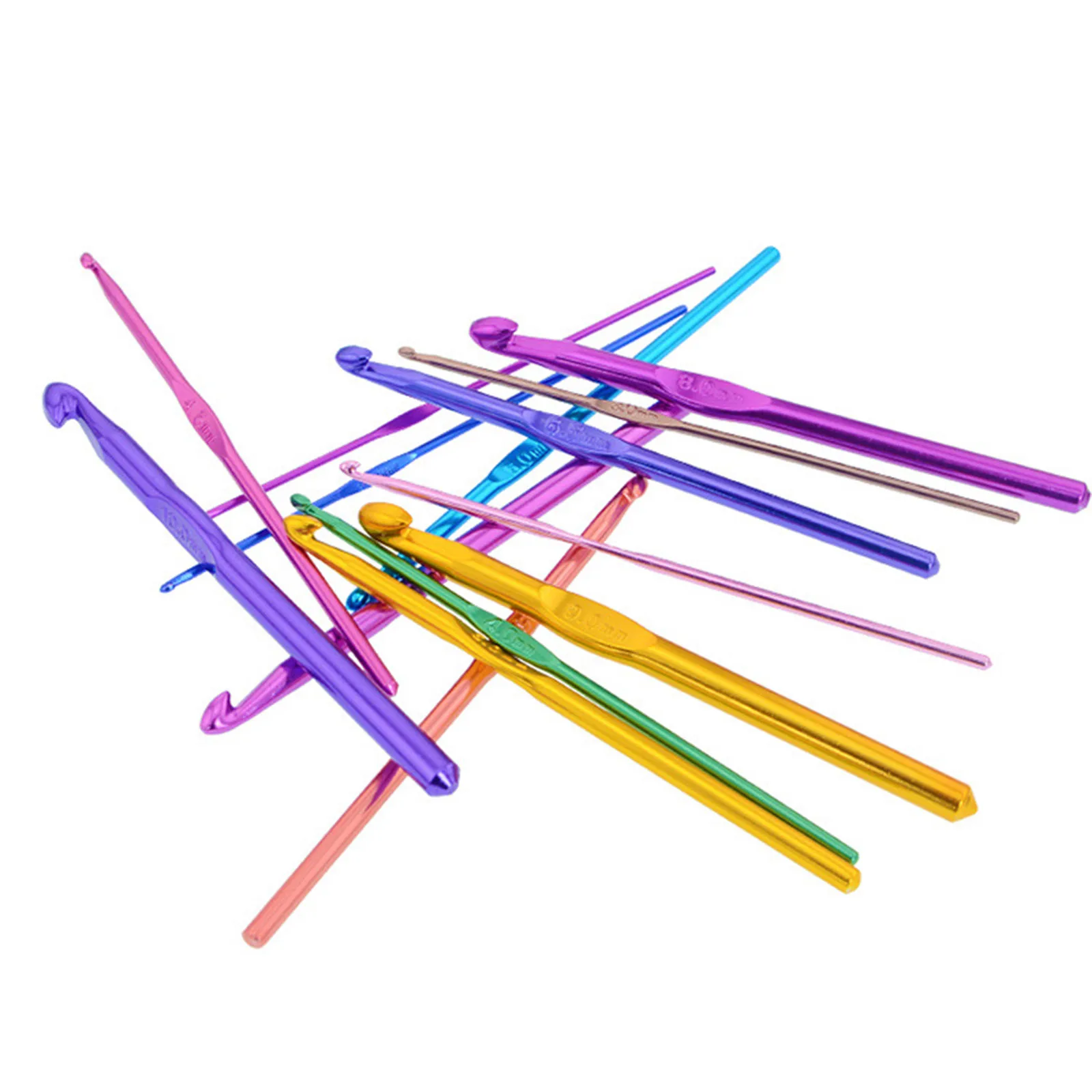 5pcs Multicolor Aluminum Crochet Hooks Needles DIY Craft Yarn Hook Weave Sweater Knitting Set Crochet Needles Sewing Tools 15cm