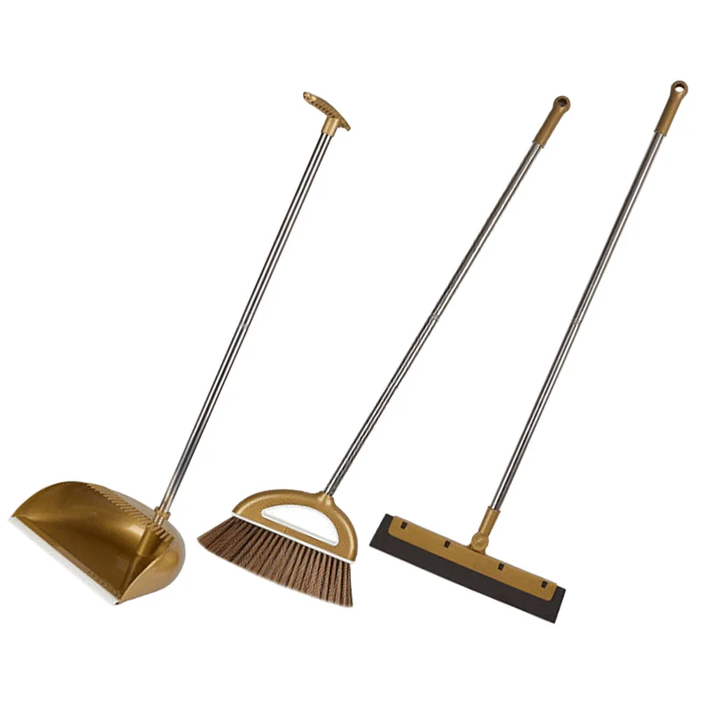 

1 Set of Floor Cleaning Broom Dustpan Scraper Sweep Scraper Long-handle Broom Dustpan