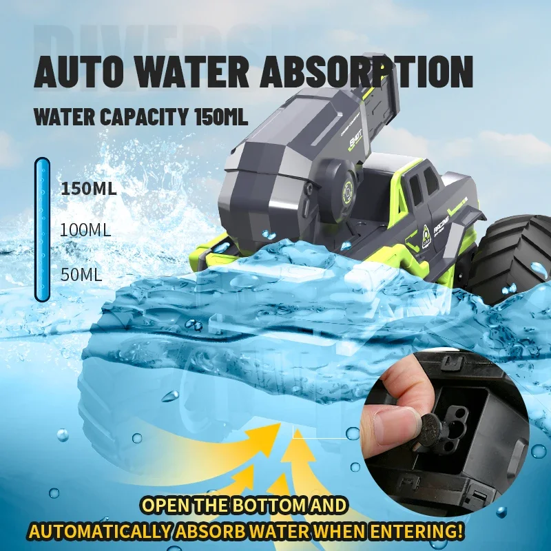 Amphibious Rc Car with Water Gun Self-Absorbing High-Pressure Remote Control Car Gesture Sensing Off-Road Climbing Car Boys Toys