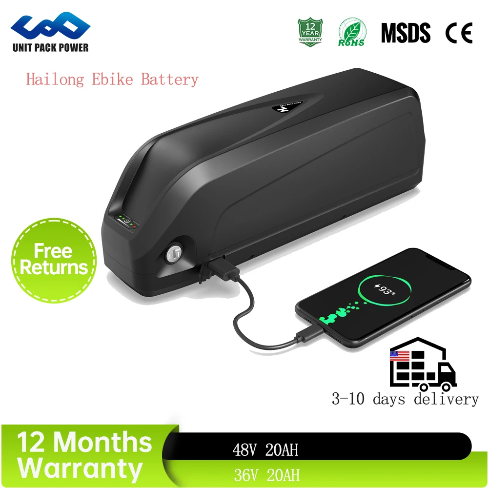 Hailong Ebike Batterie 48V 36V 20Ah 14,4Ah 52vLithium 21700 E-Bike Elektrofahrrad Batterien für 1000W 250W 350W 500W 750W