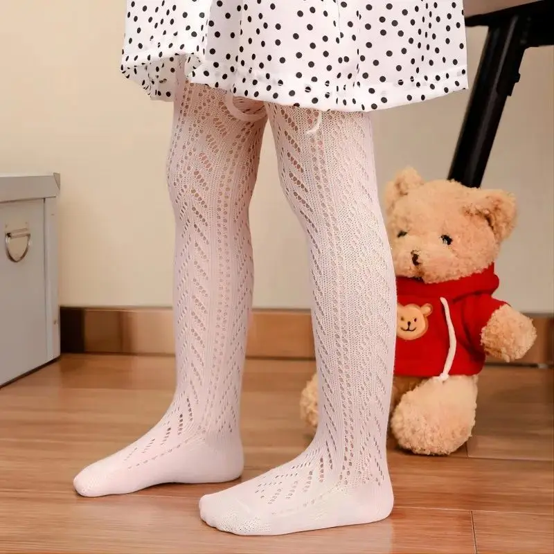 Baby Girls Knit Tights Hollow Out Mesh Stockings For Kids Fishnet Clothing Toddler Spain Style