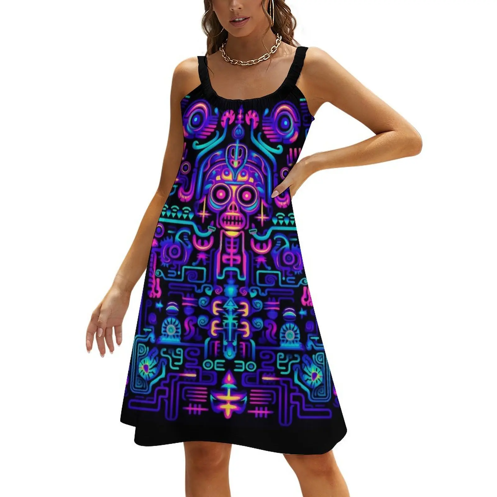 

Blacklight Huichol art onix Poster Beach Sling Skirt women's summer dress 2024 women dresses elegant women's dresses sale