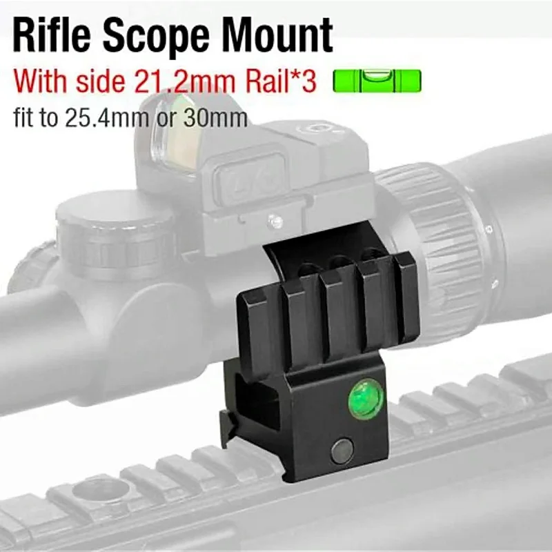 Aluminum Buble Level Scope Mount 30Mm Ring Heavy Duty Low Profile 6 Bolts 20mm Weaver Picatinny Rail for M16 Lasers Flashlights