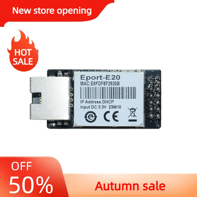 

Eport-E20 Network Server Port 3.3v TTL Serial To Ethernet Embedded Module IOT Device Support DHCP TCP IP Telnet Modbus TCP