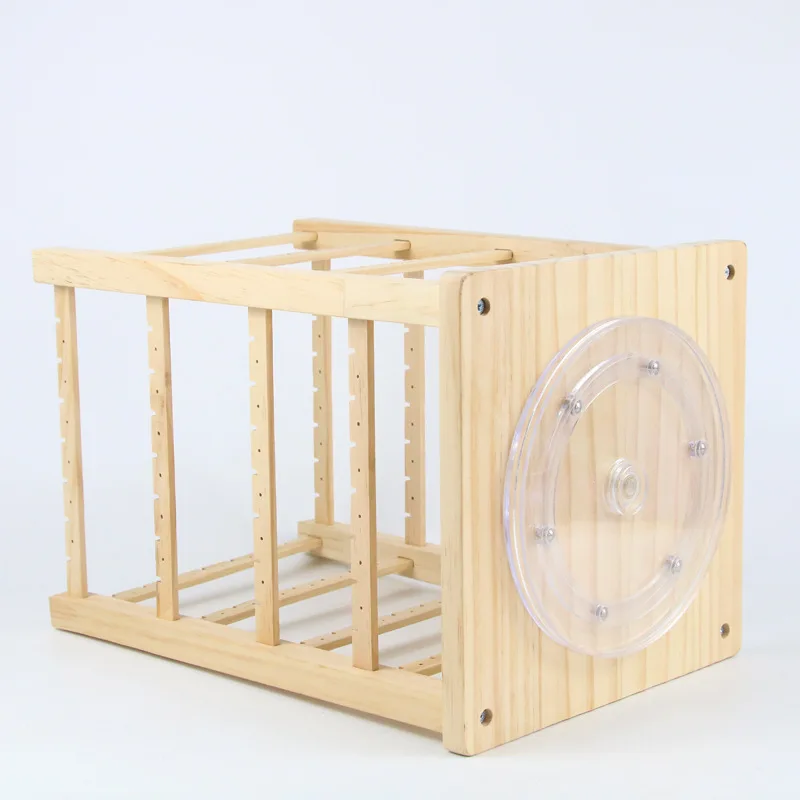 Rotating Wooden Earring Holder Display Stand Necklace Jewelry Organizer Tray Showcase Stand Storage Box 4 Layers