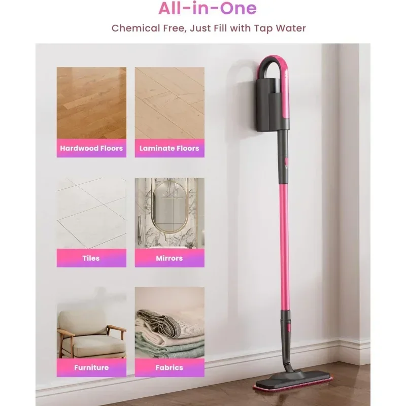 QWSchenley Steam Mop Cleaner with Detachable Handheld Steamer Tiles,7-in-1 Multi-purpose Accessories and Washable Microfiber Pad 6