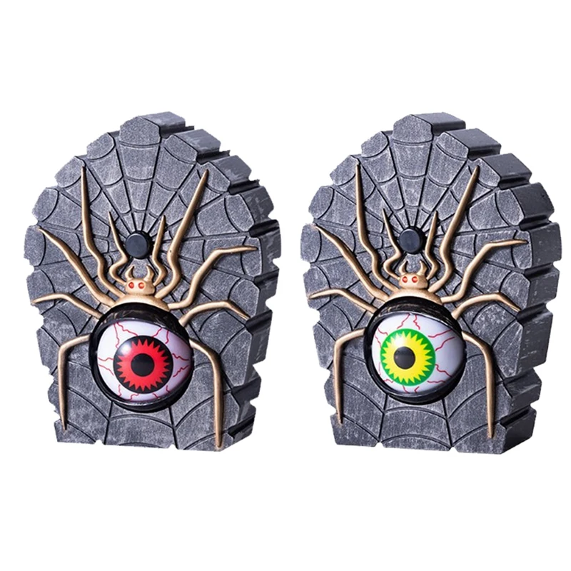 

1Pcs Halloween Doorbell Spider Doorbell Haunted Decoration Horror Props Glowing Hanging Piece Doorbell Eyeball Bell Decor B