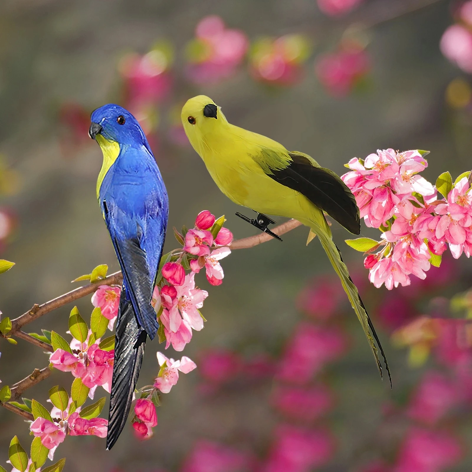 25cm Handmade Foam Feather Artificial Parrot Imitation Bird Model Figurine Foam Birds Parrot Home Garden Decoration Ornament