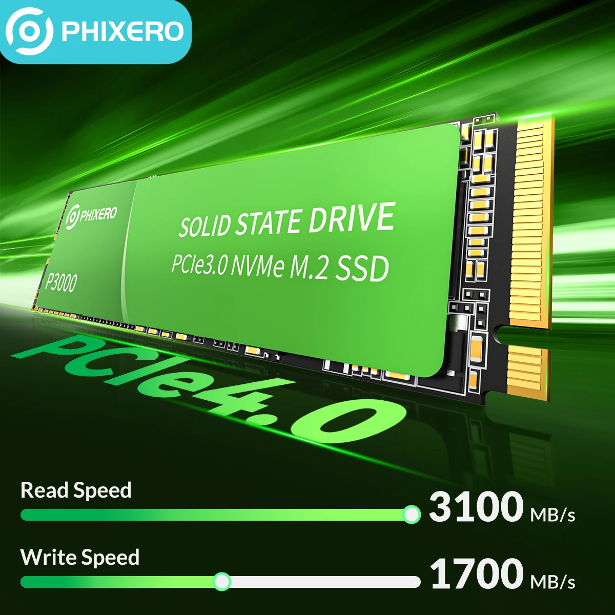 PHIXERO [P3000] Solid State Drive PCIe3.0 NVMe M.2 SSD 4TB 2TB 1TB 512GB High Speed Transmission for Laptop Desktop