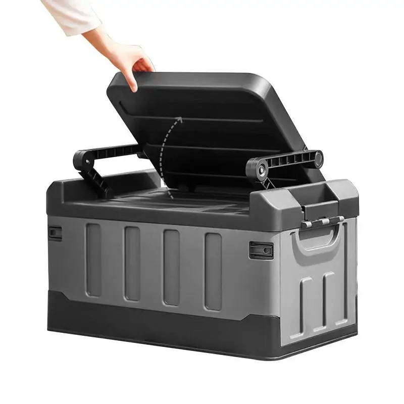 Car Trunk Storage Box With Backrest Foldable Auto Trunk Organizer Car