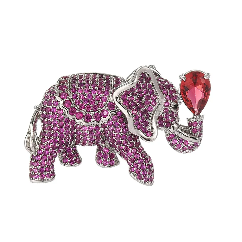 New Woman  Art Micro Pave CZ Elephant Animal  Zircon Crystal Gifts