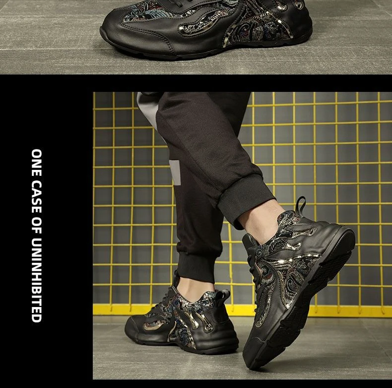 Neue Frühlings- und Herbsttasche Sole Dad Herren INS. Mode Sport Casual Leder Schwarz Schuhe Chaopai Atmungsaktiv_voghion.com