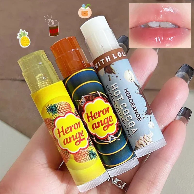 

Lollipop Lip Balm Pineapple Coke Hot Cocoa Lipsticks Lip Mask Moisturizes To Fade Lip Lines Hydration Plump Lips Care Cosmetics