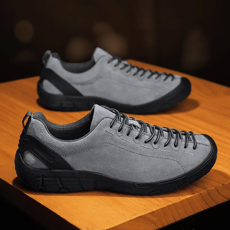 Men's Shoes Genuine Leather Outdoor Non-slip Sneakers Breathable Large Size Casual Shoes Fashion Flats Boat Shoes Men Loafers 4