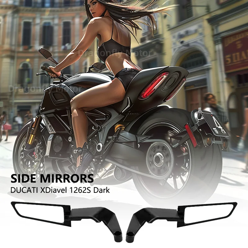 

For Ducati XDiavel 1262S Dark 2021-2023 Diavel 1260 Motorcycle Mirrors Stealth Winglets Mirror Kits To Rotate Adjustable Mirrors