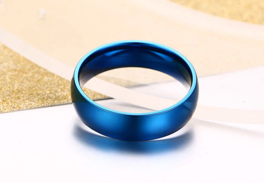 Vnox Freies Gravur Personalisierte Name Ring für Frauen Männer 6mm Edelstahl Hochzeit Band Klassische Allianz – Detail 7