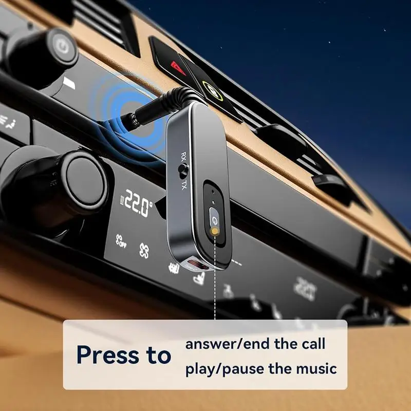 For Refer To Description Audio Receiver For Car 2-In-1 3.5mm Type-C Aux Car Adapter Long Range Audio Adapter Noise Cancelling