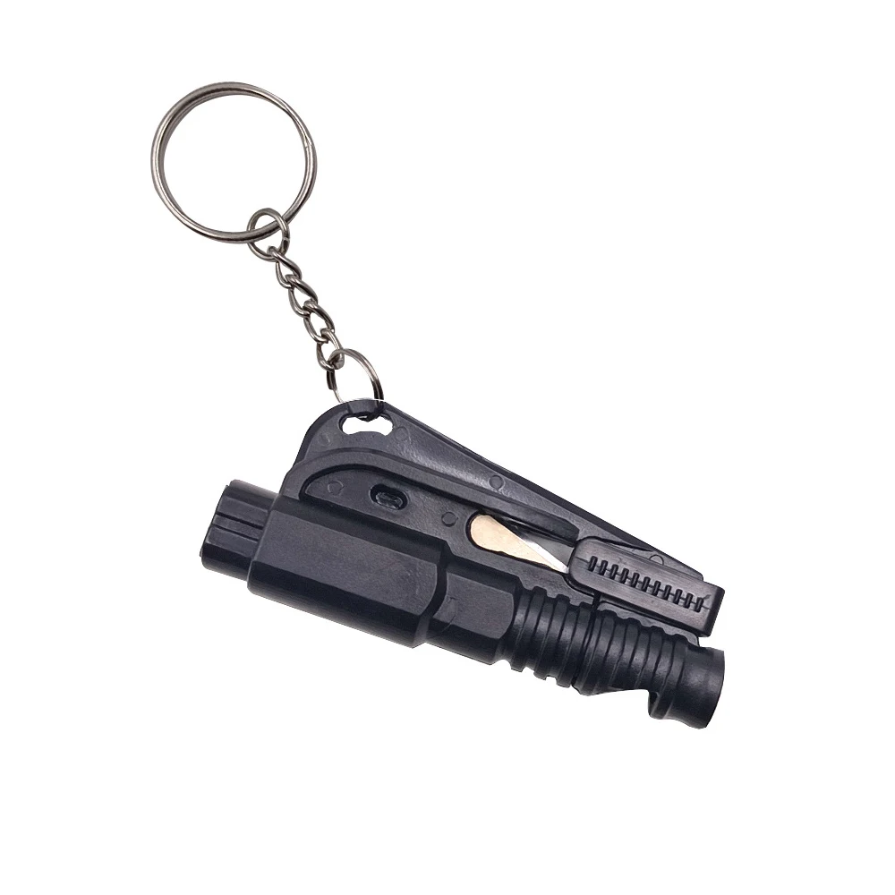2 in 1 Car Emergency Windows Glass Breaker Safety Belt Cutter Alloy Mutifunction Emergency Hammer Keychain Self Rescue Tool