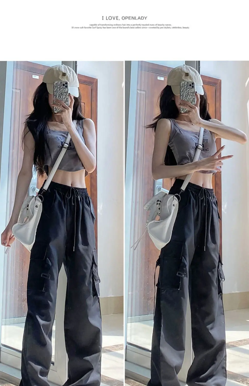 High Quality Luxury CargoPants Sweatpants Drawstring Solid Y2K Baggy Women Black Pink Green Streetwear Trousers Bottoms