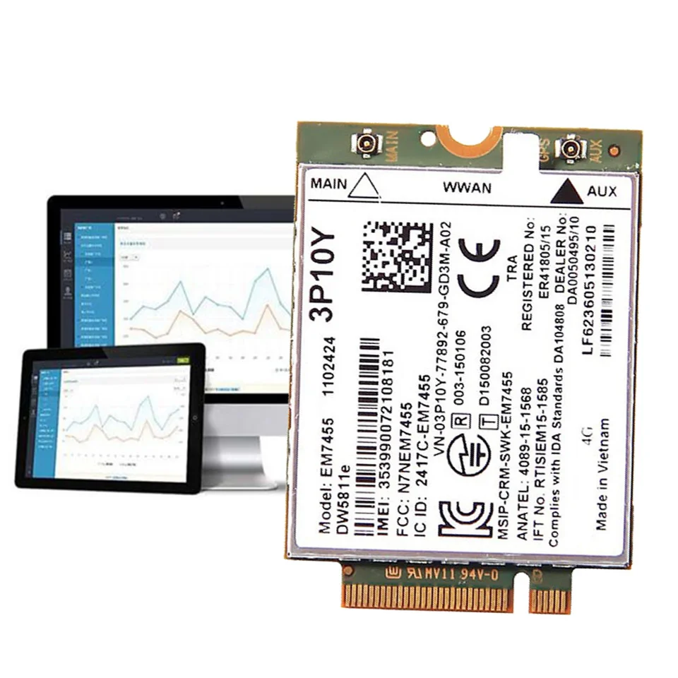 Modulo 4G LTE EM7455 M.2 NGFF Per Dell Latitude - Scheda Wireless Con GPS E Banda LTE FDD - 2