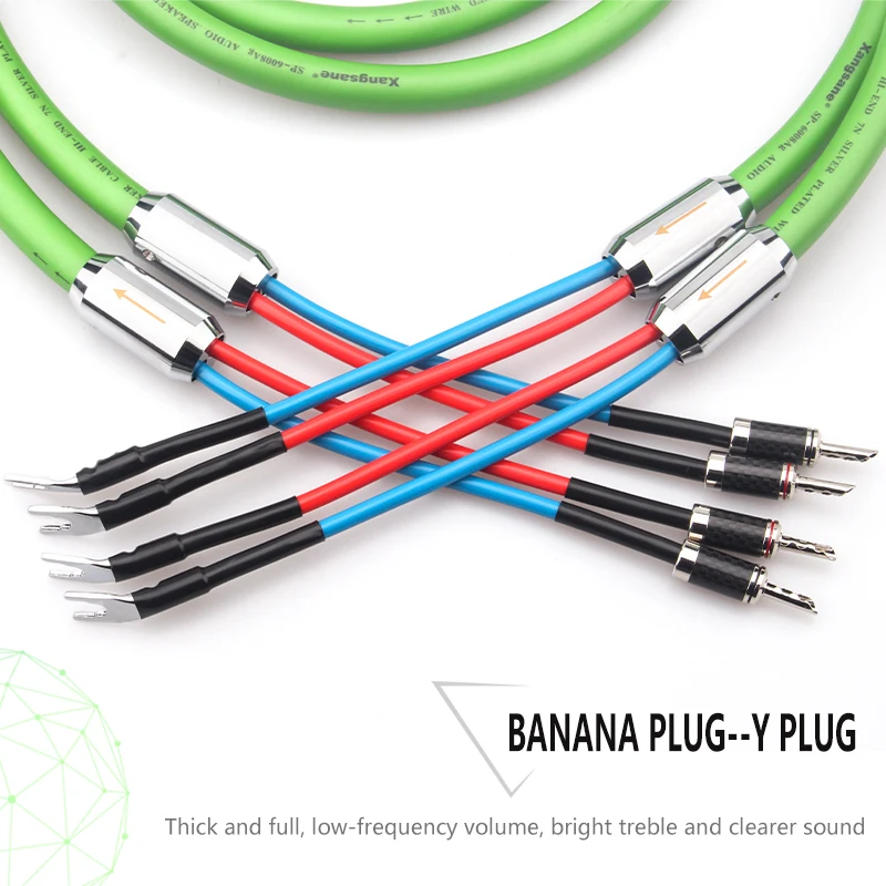 Xangsane-cabo Profissional Banhado a Prata Speaker Banana Plug Áudio av Amplificador Center Hi-fi Sp6008ag 7n Occ - Image 6
