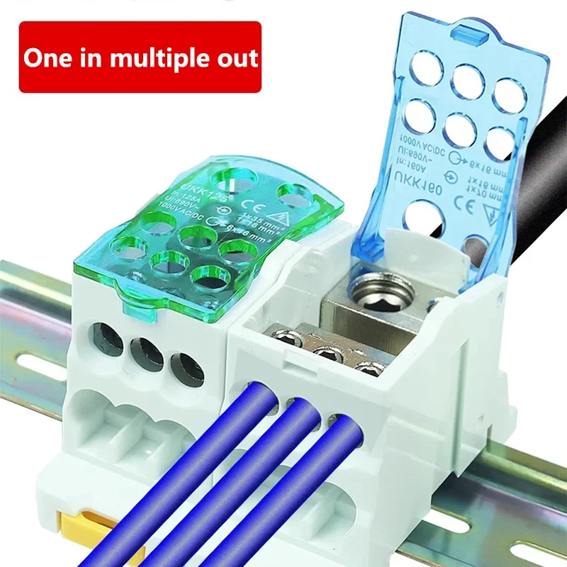 분배 박스 전원 와이어 전기 커넥터 정션, Din 레일 터미널 블록, UKK 80A 125A 160A 250A 400A 
