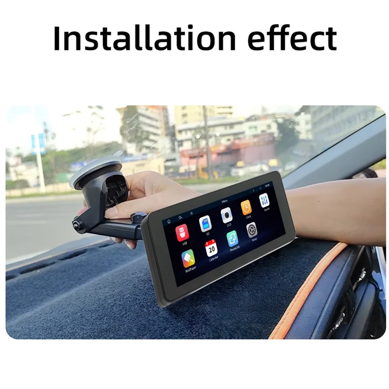 Portable 6.86Inch Car Radio, Dash Mount CarPlay & Android Auto, Car Stereo Bluetooth, Mirror Link, FM, Reversing